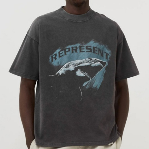 REPRESENT Shark Printing Washed Casual TEE (2442)