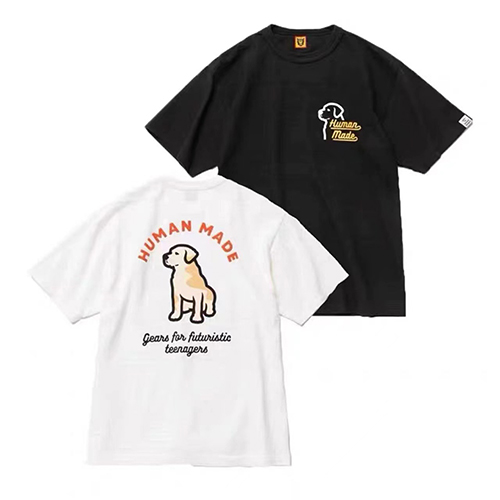 Human 2Color Dog Letter Printing Casual TEE (2973)