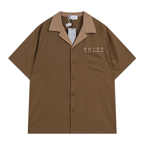 RHUDE 4Color Letter Embroidery Coloration 1/2 Shirts (2975)