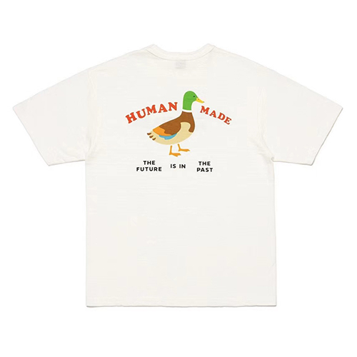 Human 2Color Duck Letter Pritning Casual TEE (2972)
