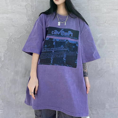 CAV EMPT Letter Pritning Washable Casual TEE  (2986)