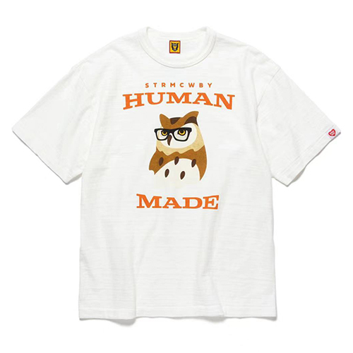Human 2Color Owl Letter Printing Casual TEE (2965)