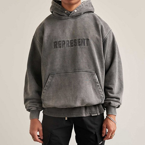 REPRESENT 3Color Letter Embroidered Hood (1632)