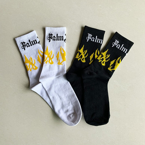 PALM 2Color Letters Long Socks (1334)