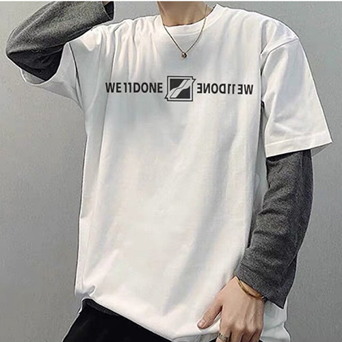 We11 3Color Logo Letter Printing TEE (1407)