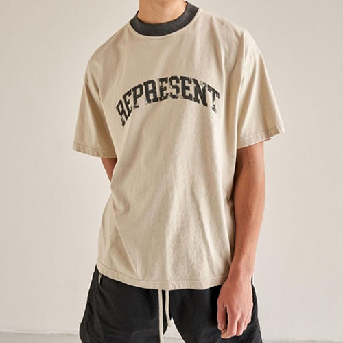 REPRESENT 2Color Letter Printing Washed TEE (1912)