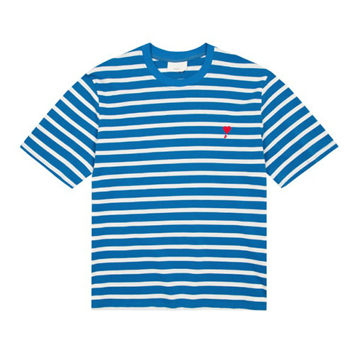 Ami 3Color Striped Logo Embroidery TEE (2028)
