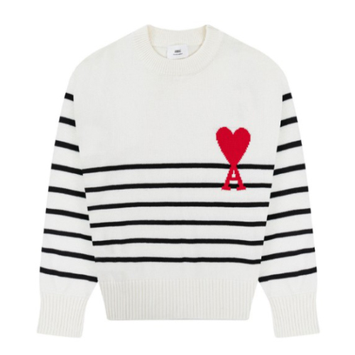A 2Color Striped Logo Knit Sweater (2320)