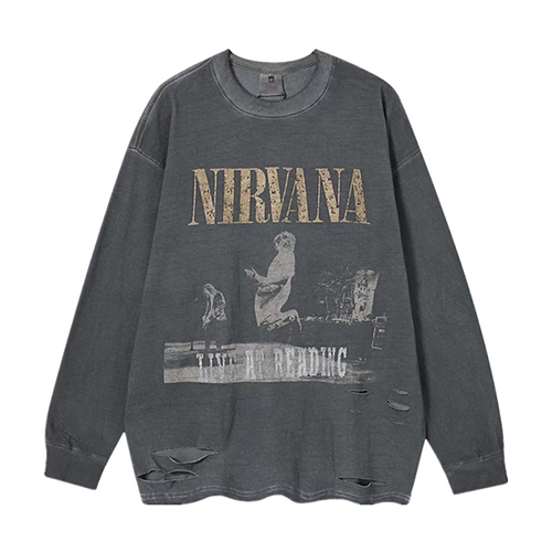 Vintage Nirvana Printing Washed Sleeve (2641)