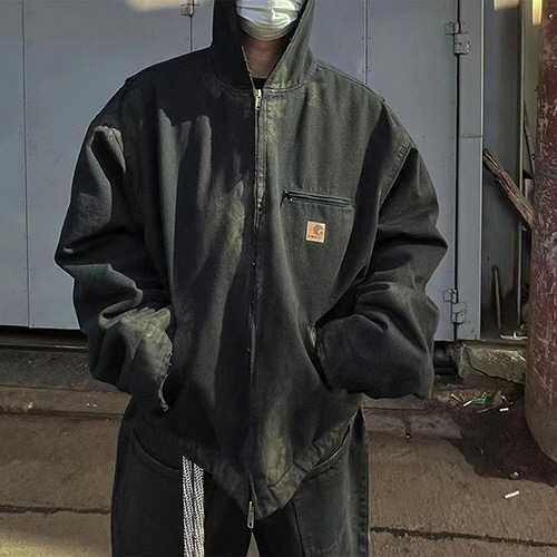 GRAILZ /PROJECT Mud Dyeing Tool Zipper Hood Jacket (2780)