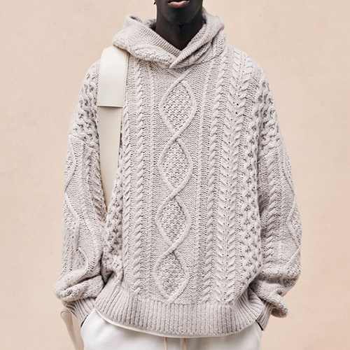 FOG Essentials 3Color Twist Knit Hood Sweater (2857)